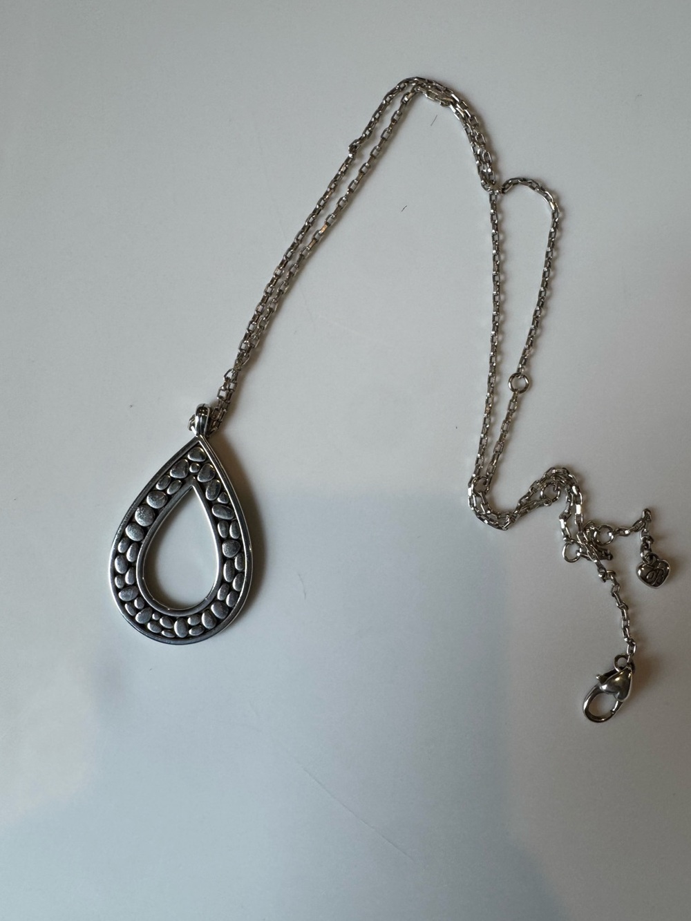 Brighton pebble  Teardrop Pendant Necklace - Picture 3 of 4